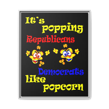 popping like popcorn - framed canvas art (black)