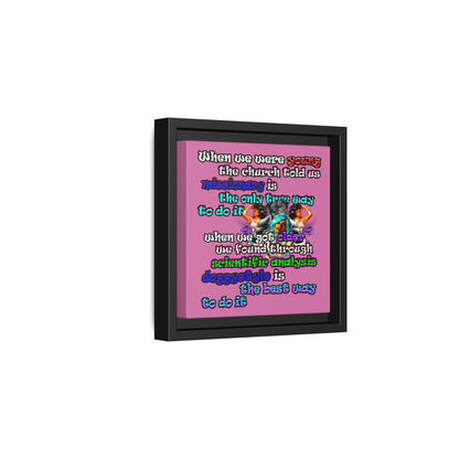 doggystyle - framed canvas art (light pink)