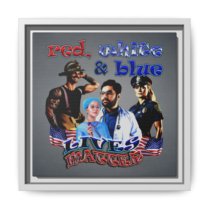 rw&b lives matter - framed canvas art (grey-light grey)