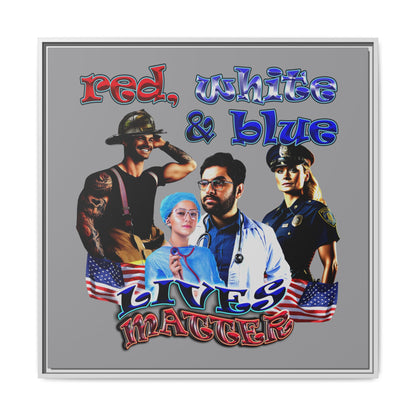 rw&b lives matter - framed canvas art (grey)