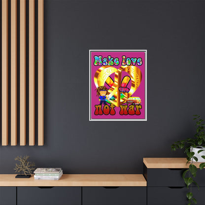 love peace - framed canvas art (pink)