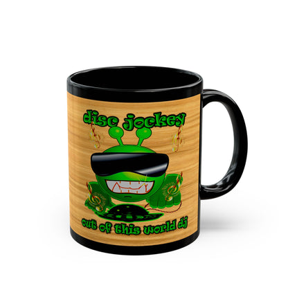 disc jockey - Black Mug (butterscotch wood finish)