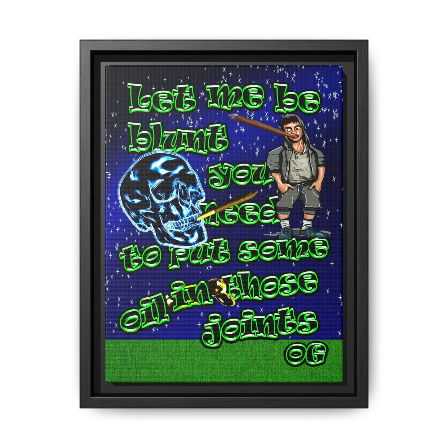 og - framed canvas art ('snoops' background)
