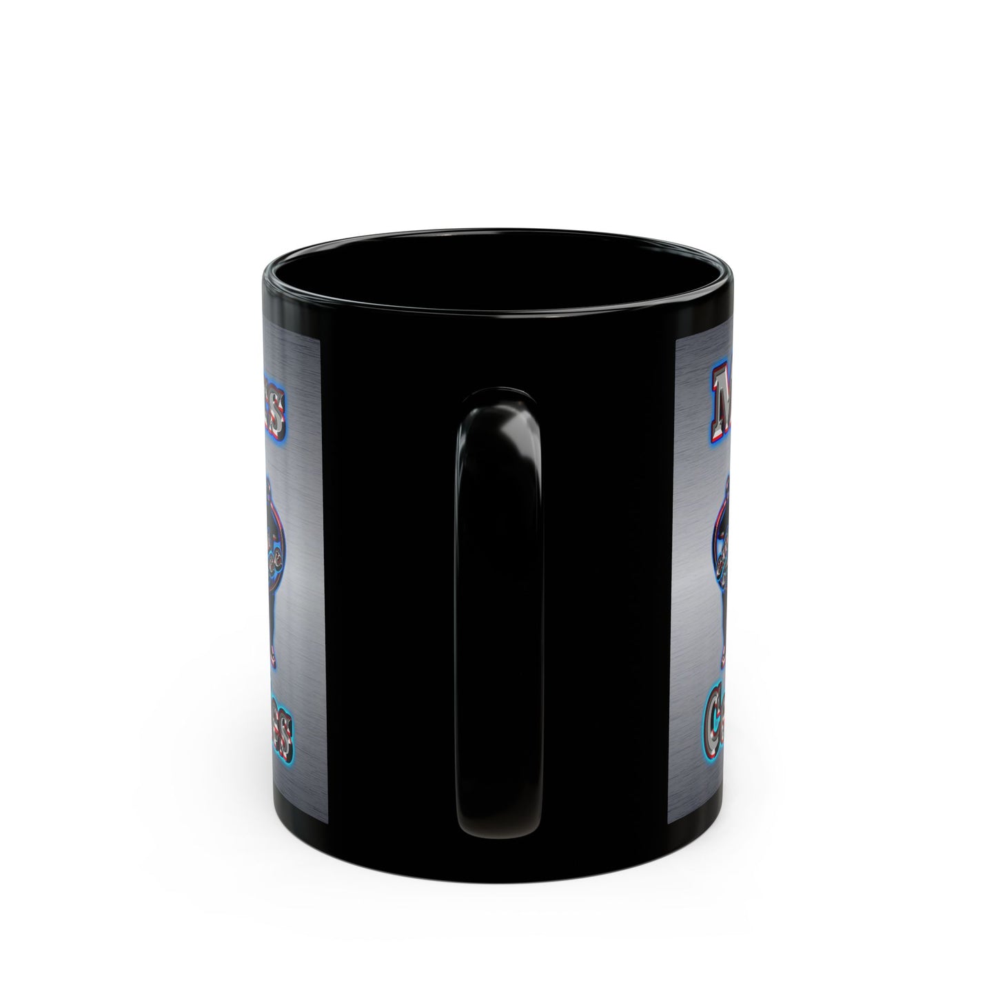 em cee squared - Black Mug (brushed nickel)