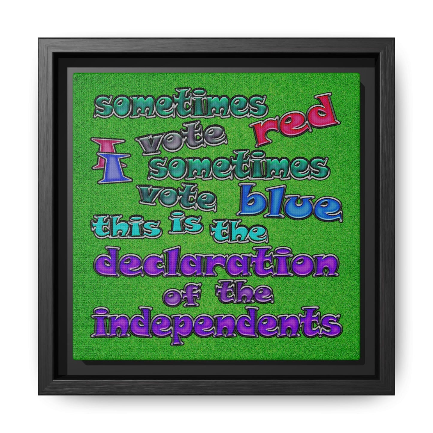 declaration of the independents - framed canvas art (green turf)