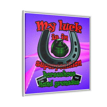 my luck - framed canvas art (purple-pink wave)