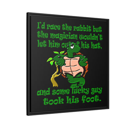 turtle race - framed canvas art (black)