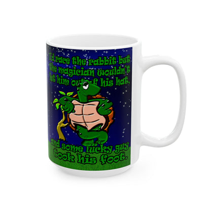 turtle race - White Mug ('snoops' background)