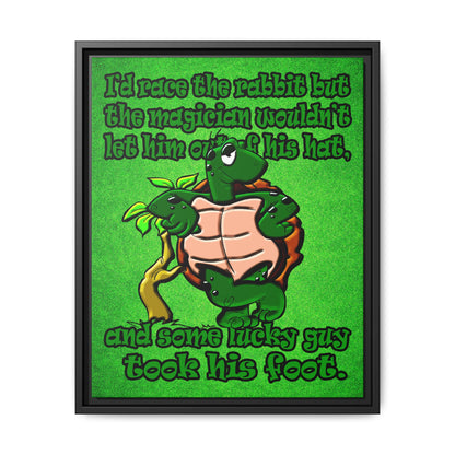 turtle race - framed canvas art (green turf)