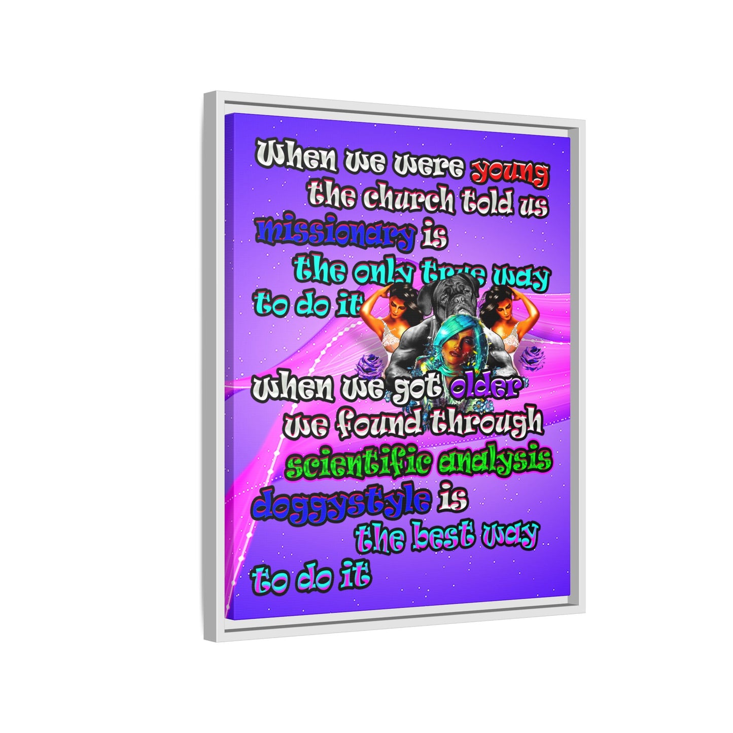 doggystyle - framed canvas art (purple-pink wave)