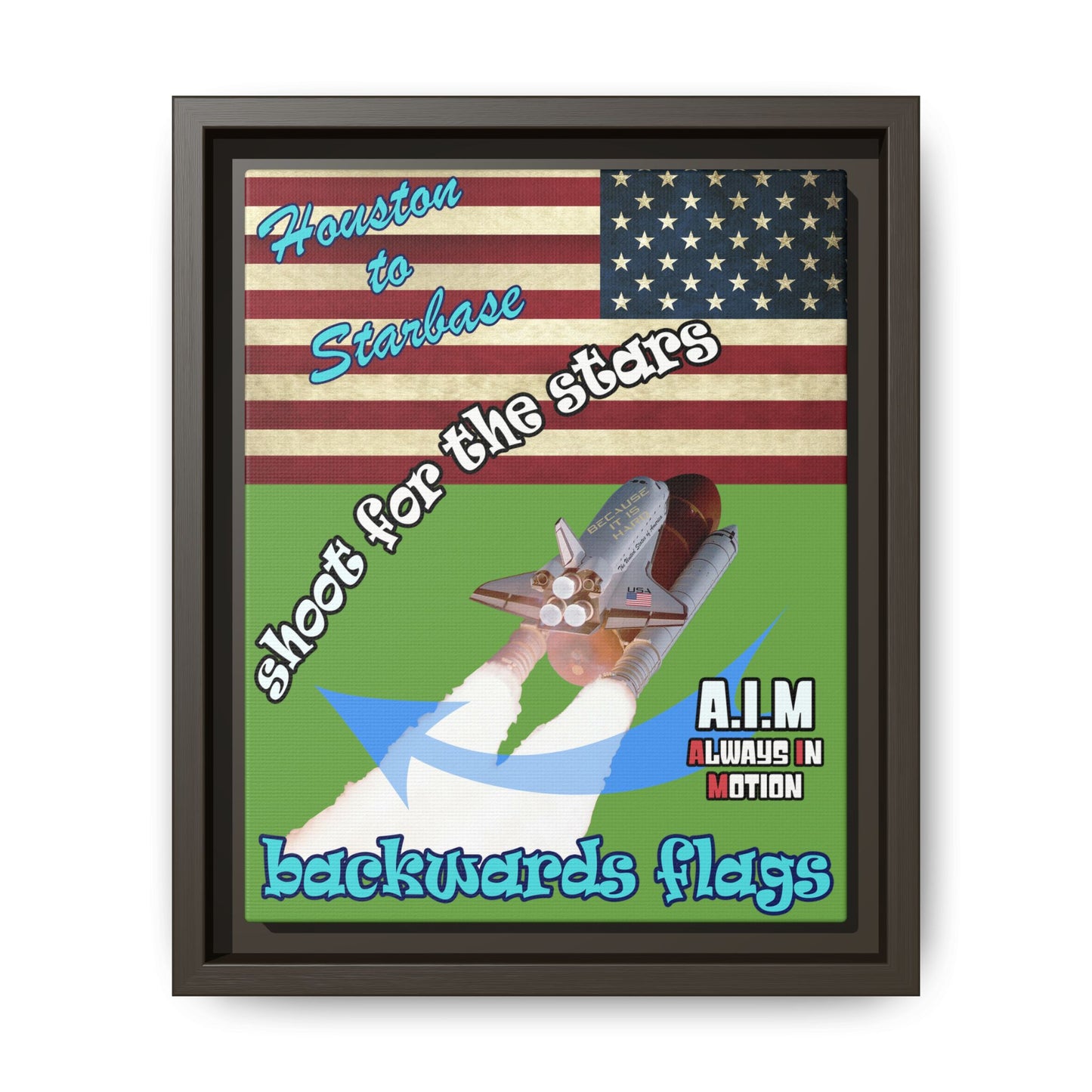 shoot for the stars - framed canvas art (green)
