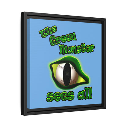 green monster - framed canvas art (light blue)
