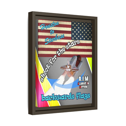 shoot for the stars - framed canvas art (rainbow split)