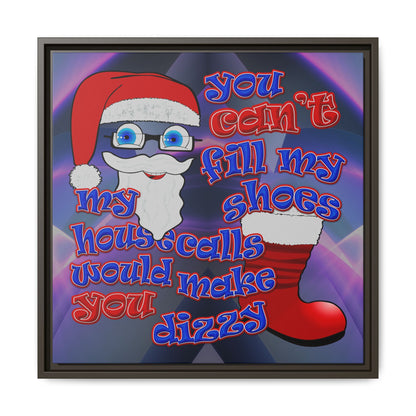 santa's shoes - framed canvas art (grey-pink wave)