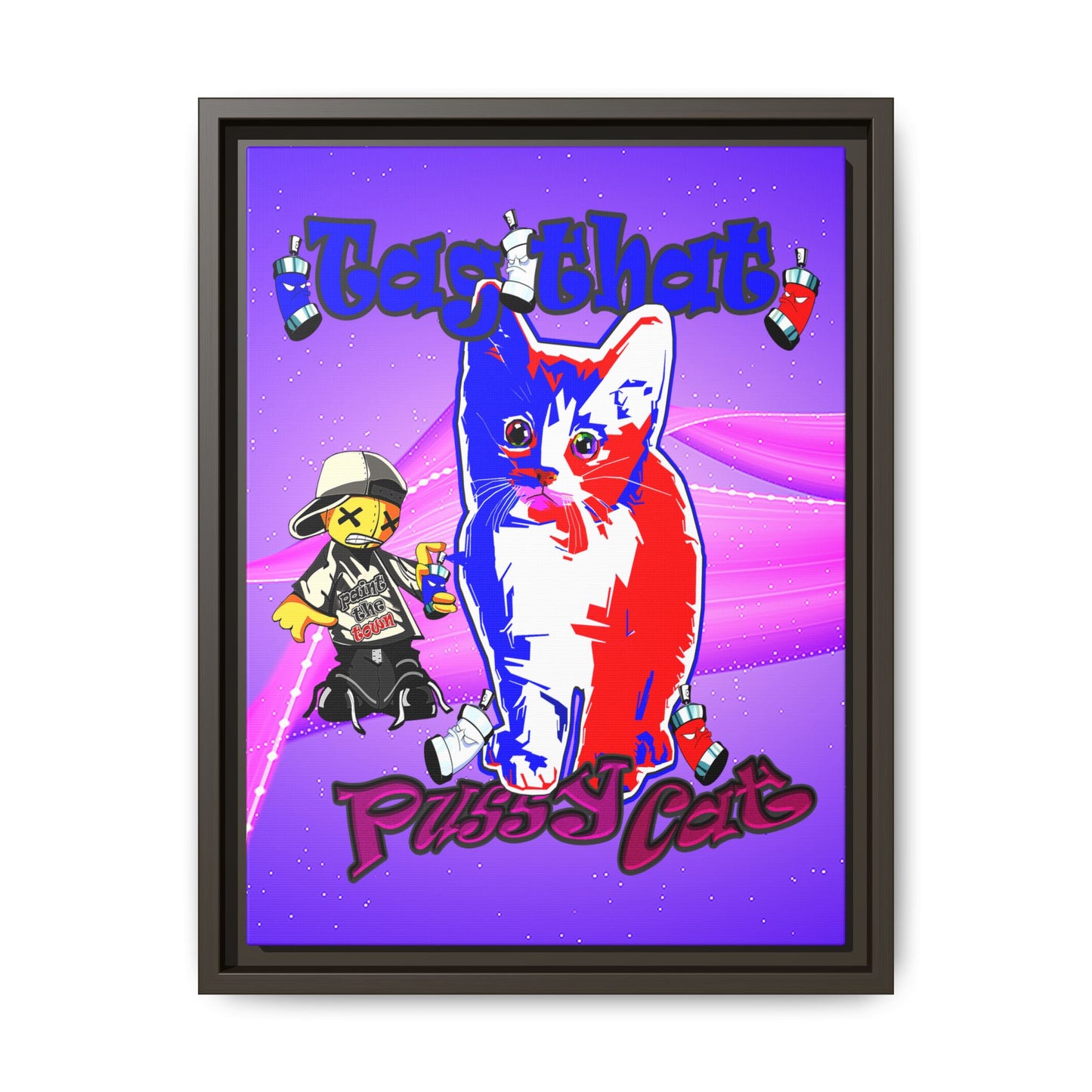 tag that - framed canvas art (purple-pink wave)