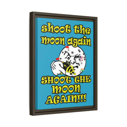 shoot the moon again - framed canvas art (turquoise)