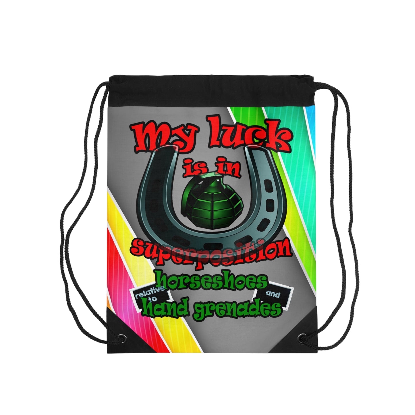 my luck - Drawstring Bag (rainbow split)