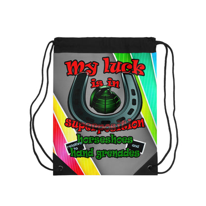 my luck - Drawstring Bag (rainbow split)