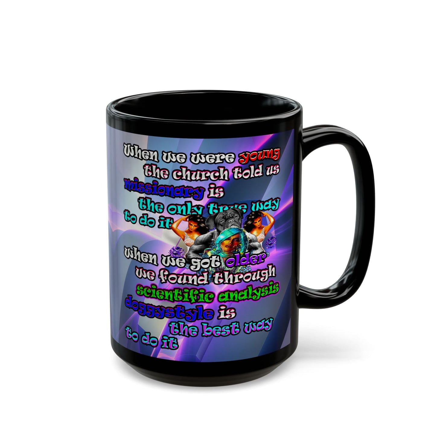 doggystyle - Black Mug (grey-pink wave)