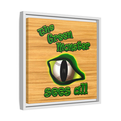 green monster - framed canvas art (butterscotch wood finish)
