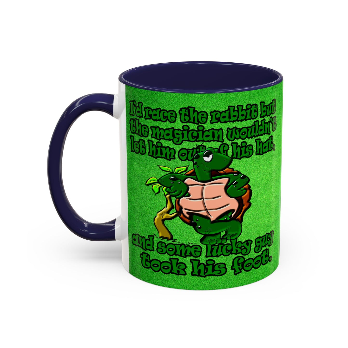 turtle race - Accent Mug (green turf)