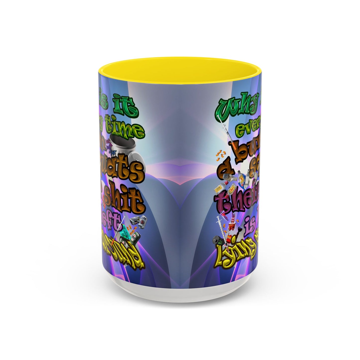 the bum's shit - Accent Mug (grey-pink wave)