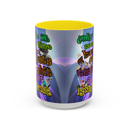 the bum's shit - Accent Mug (grey-pink wave)