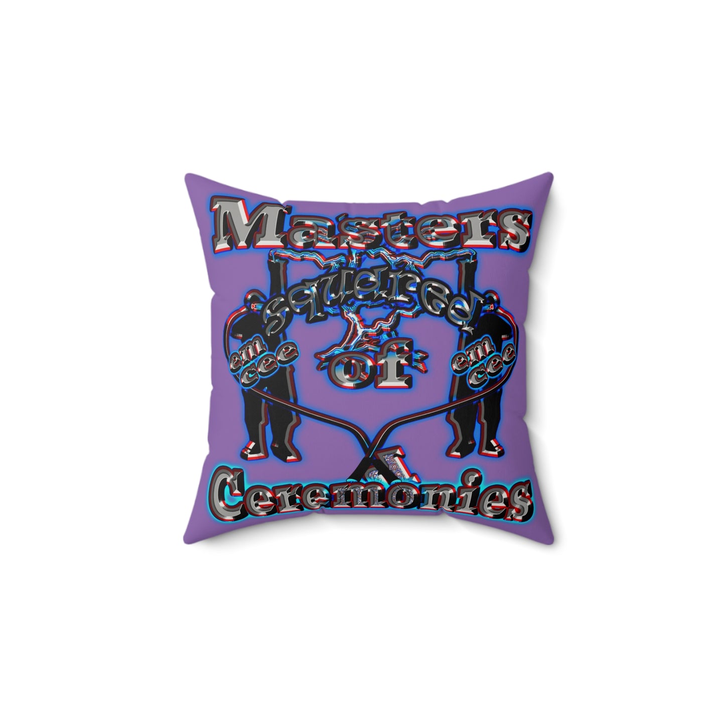 em cee squared - Faux Suede Square Pillow - (light purple)