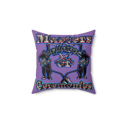 em cee squared - Faux Suede Square Pillow - (light purple)
