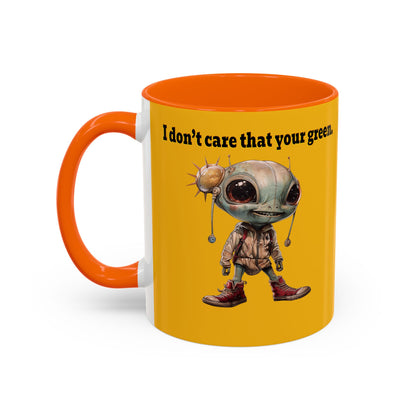 I don't care that your grey - Accent Mug (yellow)