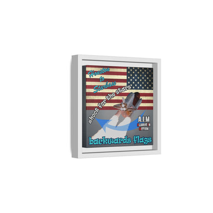 shoot for the stars - framed canvas art (grey-light grey)