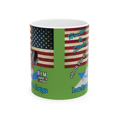 shoot for the stars - White Mug (green)
