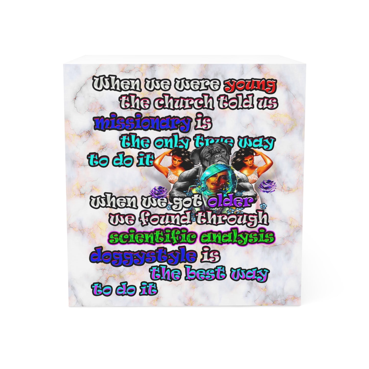 doggystyle - note cube (white marble)