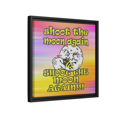 shoot the moon again - framed canvas art (color blur)