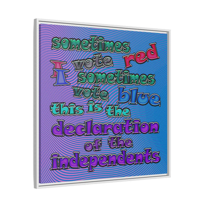 declaration of the independents - framed canvas art (light blue-purple wave)