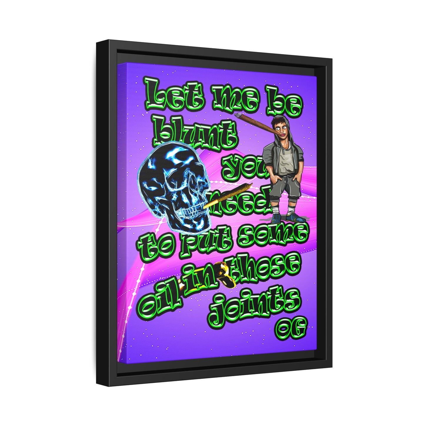 og - framed canvas art (purple-pink wave)