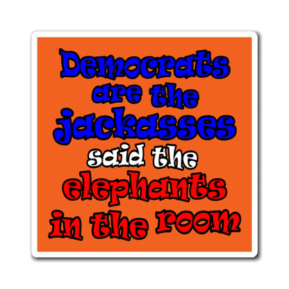 donkeys and elephants - Magnets - (orange)