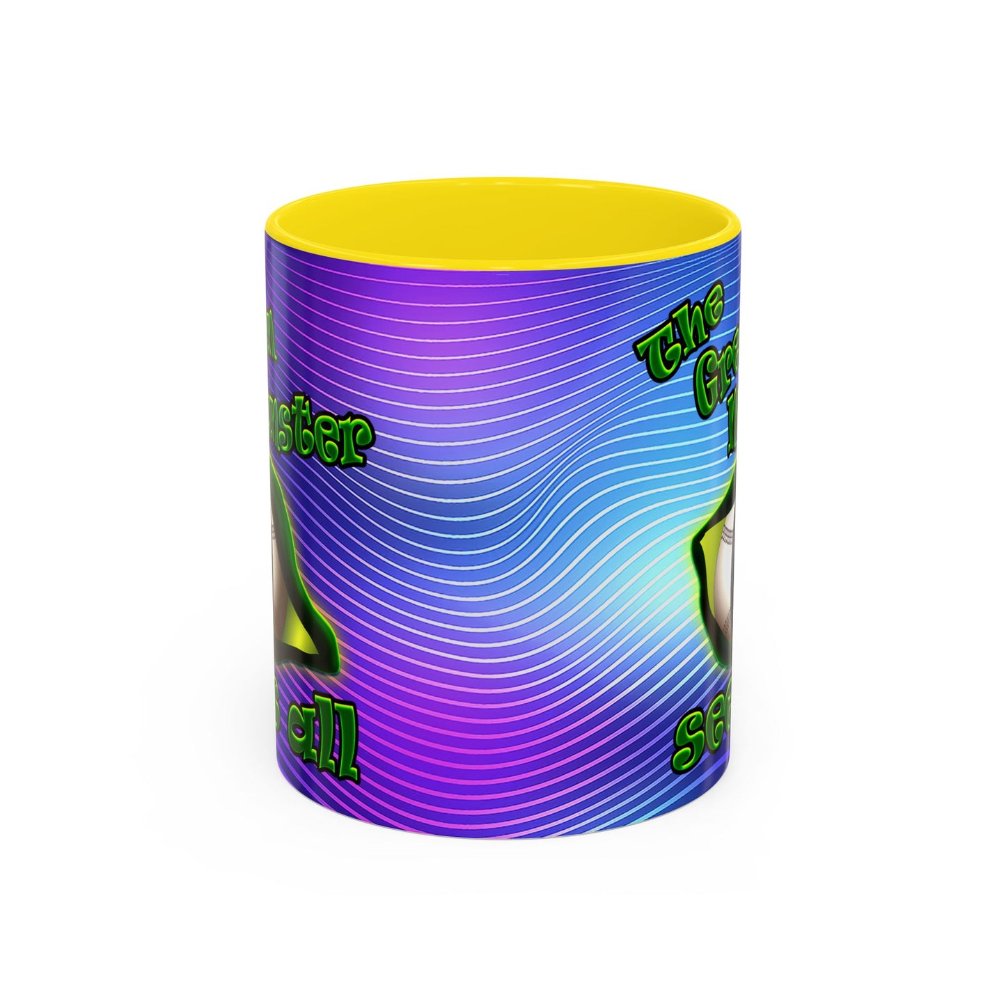 green monster - Accent Mug (purple wave)