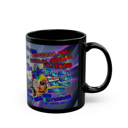 drop the beat - Black Mug (grey-pink wave)