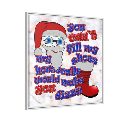 santa's shoes - framed canvas art (white marble)