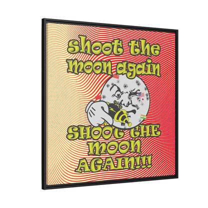 shoot the moon again - framed canvas art (yellow-orange wave)