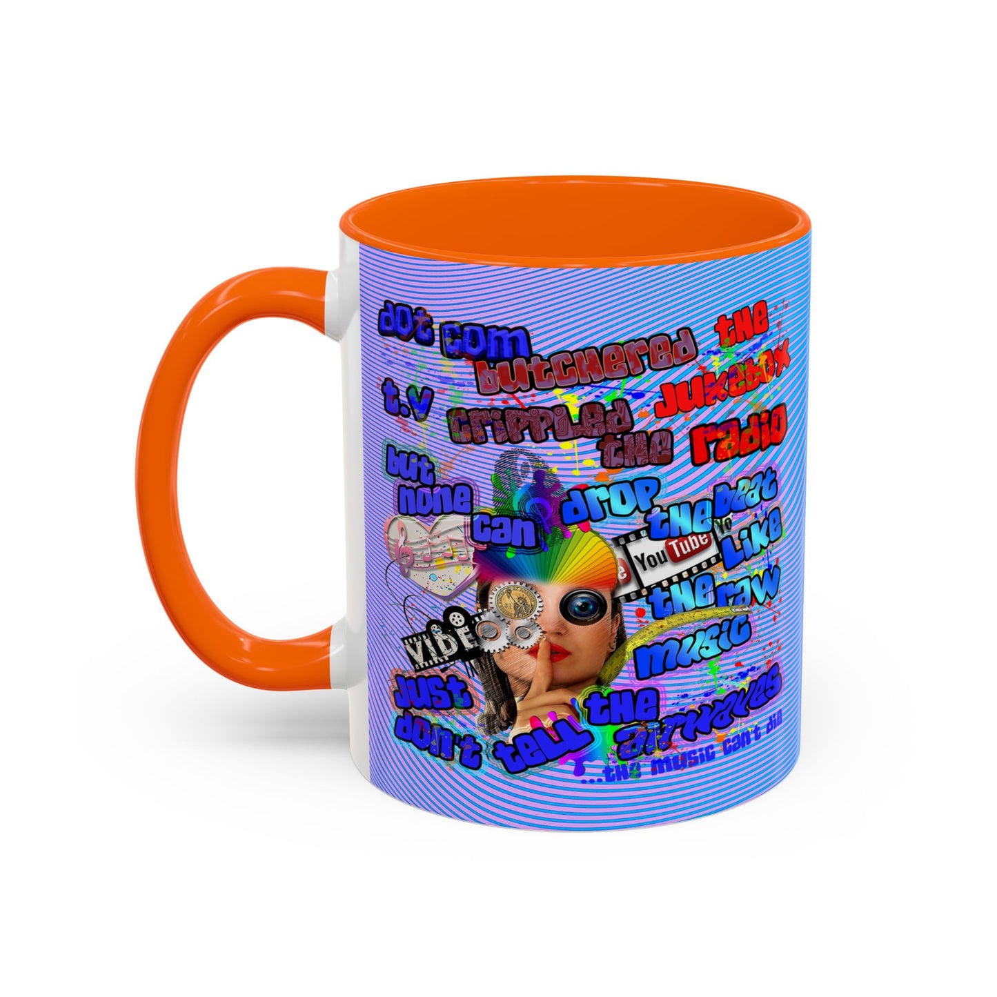 drop the beat - Accent Mug (light blue-purple wave)