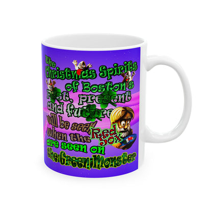 christmas spirits of boston - White Mug (purple-pink wave)