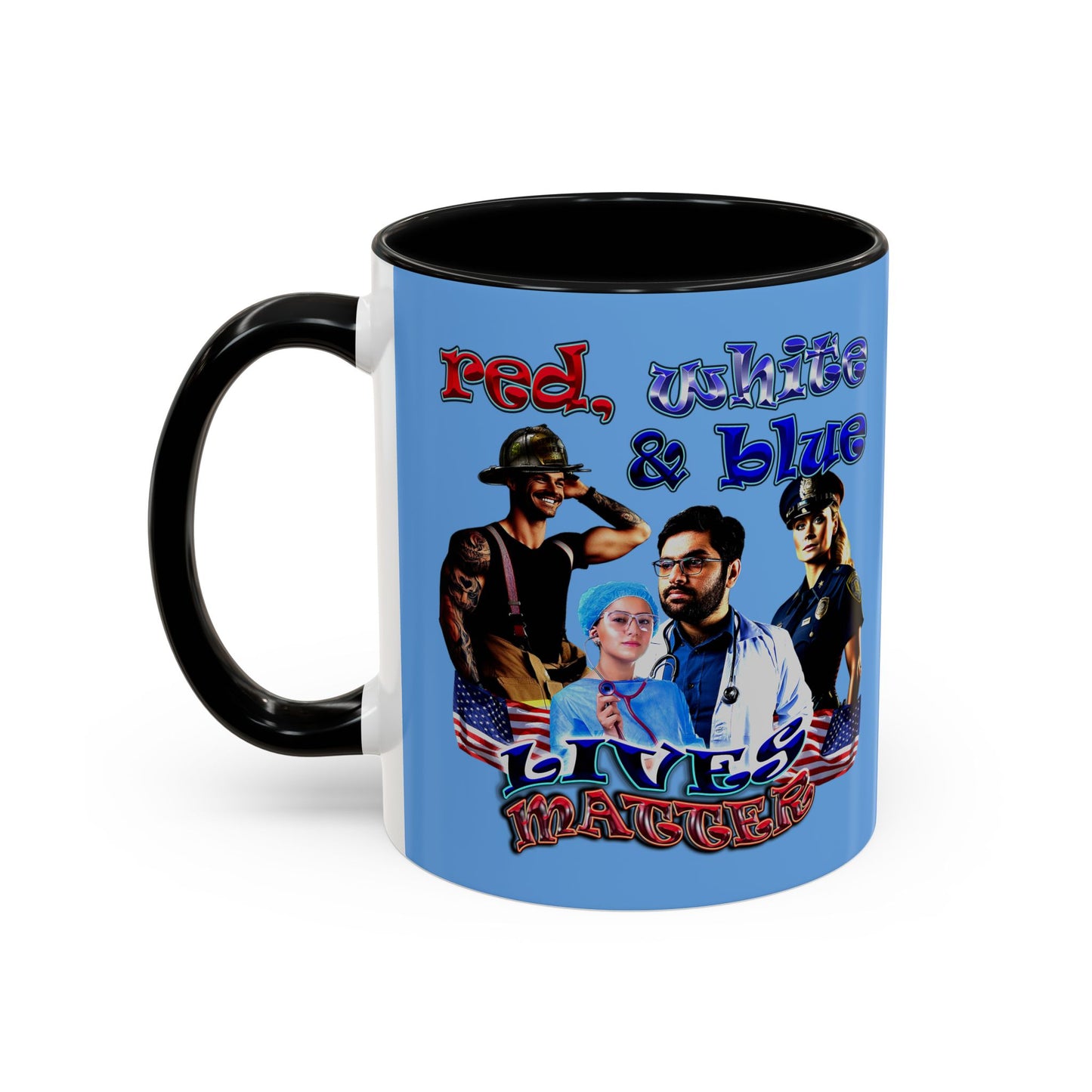 rw&b lives matter - Accent Mug (light blue)