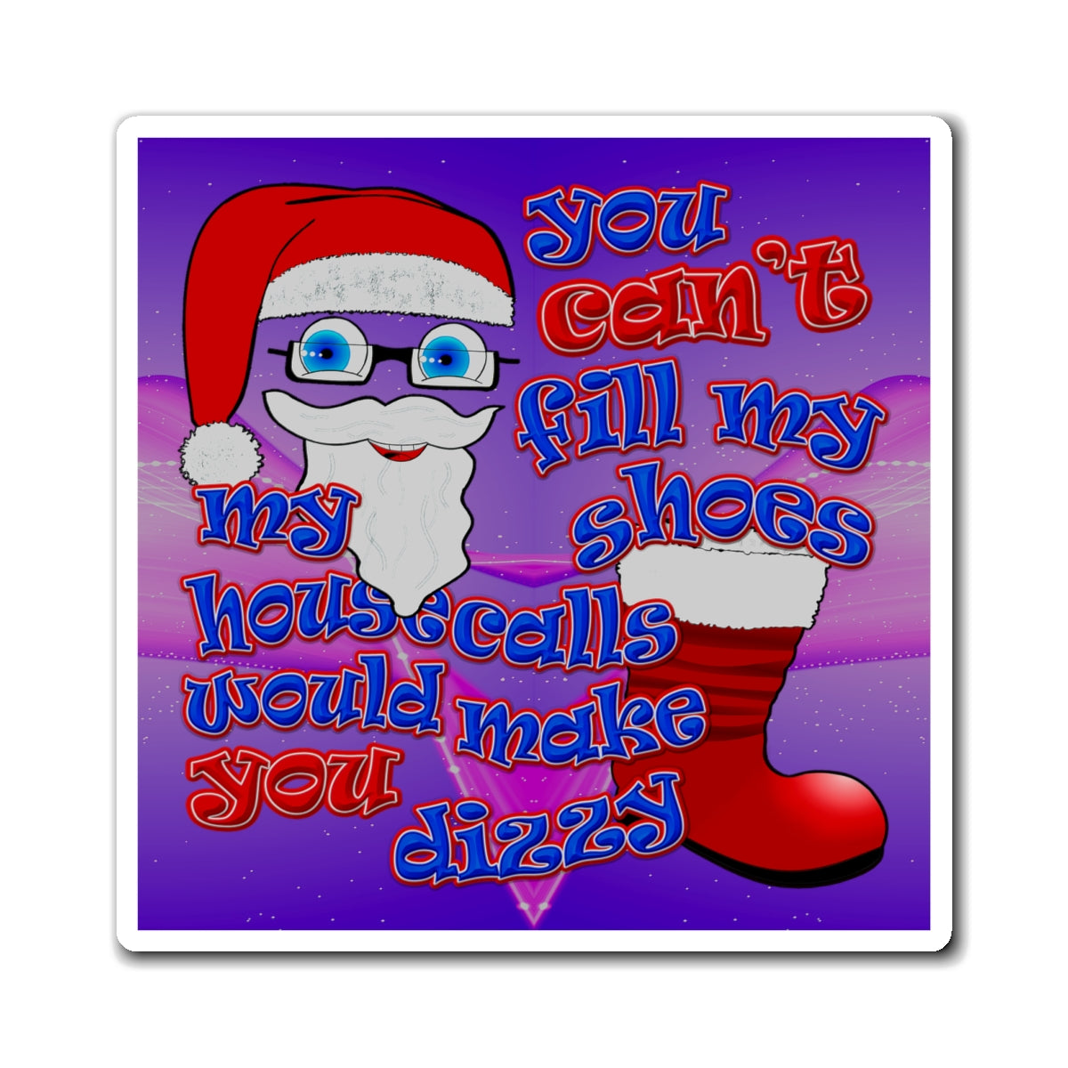 santa's shoes - Magnets - (purple-pink wave)