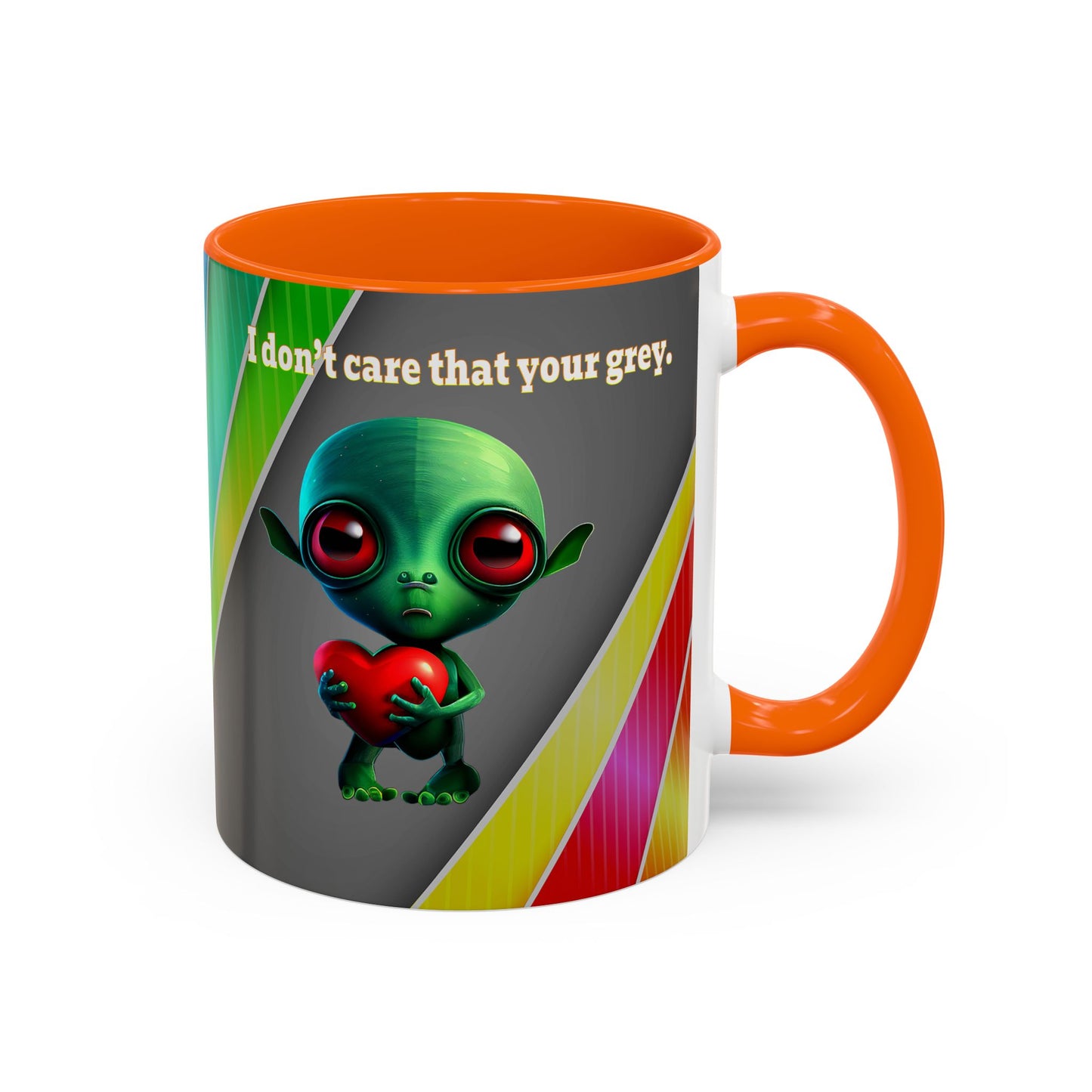I don't care that your grey - Accent Mug (rainbow split)