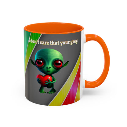 I don't care that your grey - Accent Mug (rainbow split)