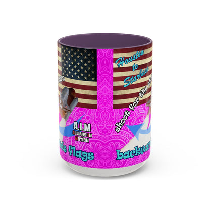 shoot for the stars - Accent Mug (pink swirl)