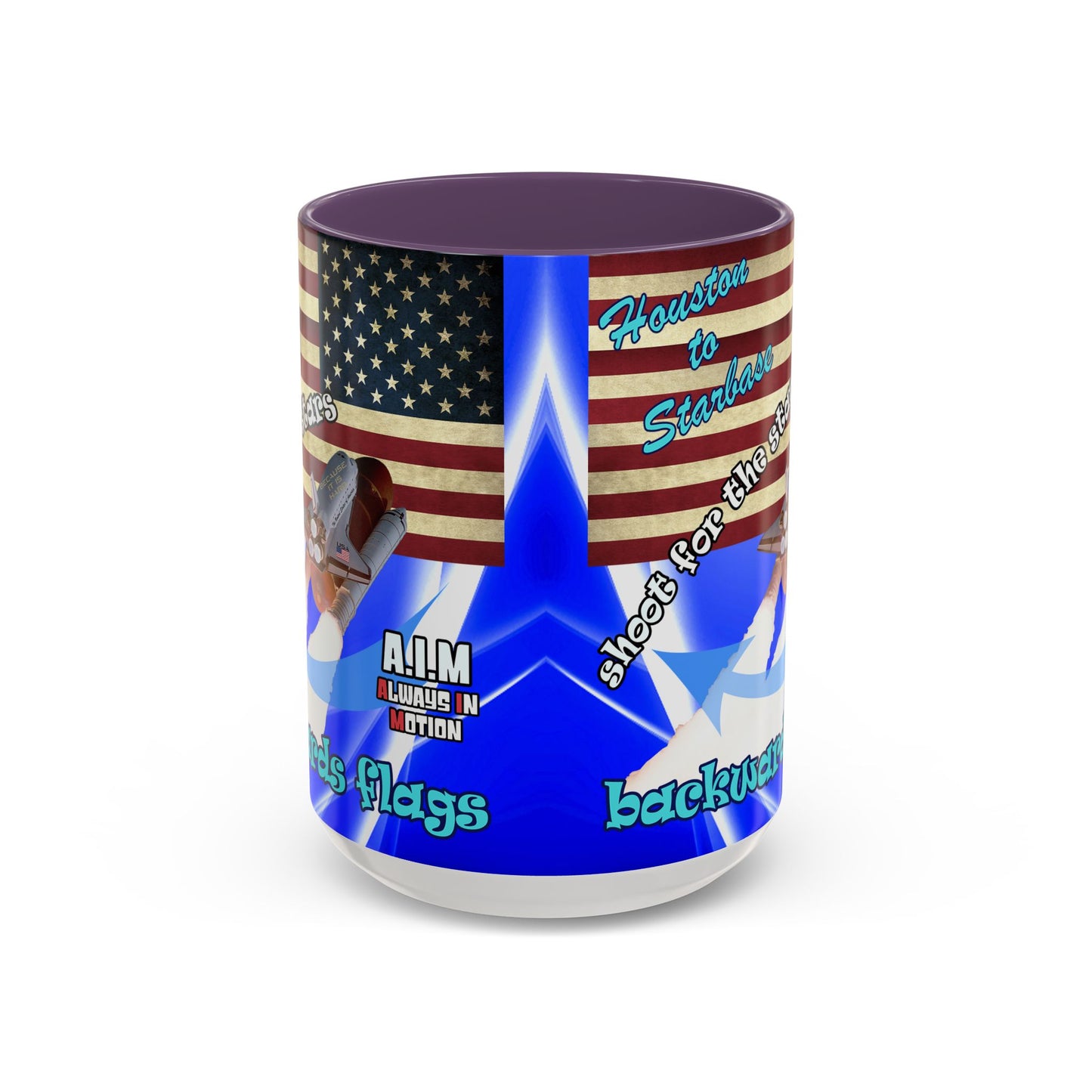 shoot for the stars - Accent Mug (blue-white wave)