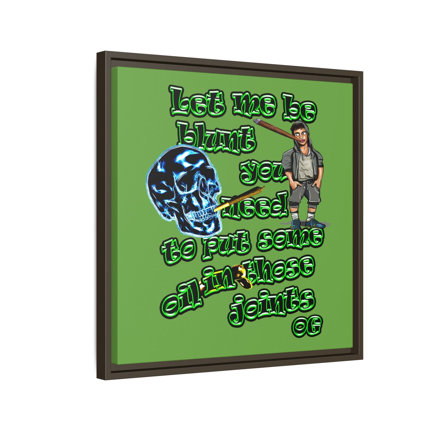 og - framed canvas art (green)